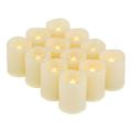 Bufftee Diwali LED Candles Flameless  - Electric Candles 12piece WHITE
