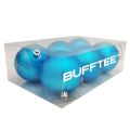 Bufftee Big Christmas Tree Baubles - Matte Balls 6 Pack - Matt Teal