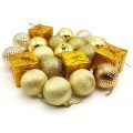 Bufftee Small Christmas Baubles Gift Baubles - 20 Pc Golden Tones