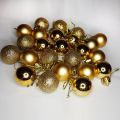 Tiny Baubles - Christmas Balls 24 Pack - Yellow Gold Tones