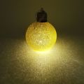Bufftee Light Up Christmas Gold Glitter Bauble - Self Lit Christmas Ball