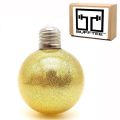 Bufftee Light Up Christmas Gold Glitter Bauble - Self Lit Christmas Ball