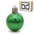 Bufftee Light Up Christmas Green Glitter Bauble - Self Lit Christmas Ball