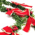 Bufftee Premium Christmas Tinsel Mistletoe & Bows  Green Tinsel