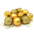 Bufftee 4cm Small Christmas Tree Baubles 10 pc -Gold Tones