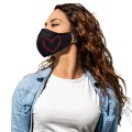 Bufftee Glitter Heart Outline 3 Ply Face Mask - Valentines days Mask