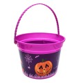 Halloween Pumpkin & Witch Picture Trick or Treat Candy Bucket -Purple Sweet Bowl