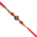 px Raksha Bandan Rakhee Wooden Ruby &amp; Gold - Red String Rhaki
