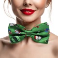 purpleX Christmas Bowtie - Santa Gifts Unisex Green Necktie
