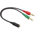 3.5mm Aux Audio Splitter Cable - 1x Female to 2x Male (New) - Various 50G