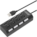 4 Port USB 2.0 Hub - Black (New) - Various 200G