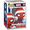Funko Pop! Marvel 1136: Holiday Spider-Man wearing Santa Hat Vinyl Bobble-Head (New) - Funko 440G