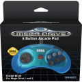 Retro-Bit SEGA Mega Drive 6 Button Arcade Pad - Clear Blue (SMD)(New) - Retro-Bit 600G