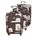 3 Piece Graphic Art PU Leather Travel Luggage Bag Set