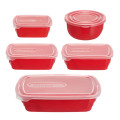 5 Piece Food Storage Container Set - Red