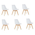 A Pack of 6 Cushioned Dining Wooden Legs Chairs