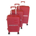 Mooistar Unbreakable Travel Luggage 3 Piece Suitcases Spinner - Red