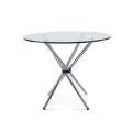 Round Glass Table 80cm - Silver Legs