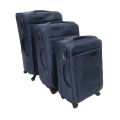SMTE - Quality Trolley 3 Piece Fabric Travel Luggage Spinner Suitcase Set