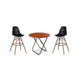 Stylish Folding 80cm Round Table with 2 High Bar Chairs