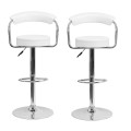 Bar / kitchen Counter Stools with Armrests - Set of 2  White Colour