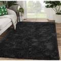 Fluffy Carpet/Rug Jade - Black - Large