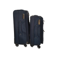 SMTE-Trolley 2 Piece Travel Luggage Spinner - Blue Fabric