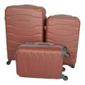 3 Piece ABS Trolley Luggage Bag Set -V1-F18-Pink