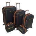 SMTE - Quality Luggage Suitcases Hardshell - 360 Degree Wheels - 5 Pieces -MOOI-5-Black