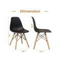 Modern Dining Chair Set, Shell Chair with Wood Legs for Kitchen, Dining, Living Room - Set of 4, ...