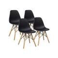Modern Dining Chair Set, Shell Chair with Wood Legs for Kitchen, Dining, Living Room - Set of 4, ...