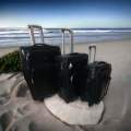 Smte-Luggage Set of 3 PU Leather Travel Suitcases