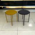 SMTE- Round Occasional Coffee Table Set of 2 - Yellow & Black