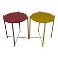 SMTE- Round Occasional Coffee Table Set of 2-Red &Yellow