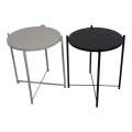 SMTE- Round Occasional Coffee Table Set of 2 - White & Black