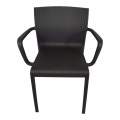 Smte - High Back Plastic Chair with armrests-Black