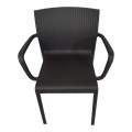 Smte - High Back Plastic Chair with armrests-Black