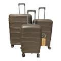 Smte - Elite New Dec Hard Outer Shell Luggage With Smte Bag tag - 3 Piece-Coffee