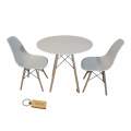 Smte-White Chair with White table with Smte Keychain-Set With 2