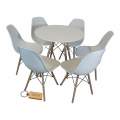 Smte-White Chair with White table with Smte Keychain-Set With 6