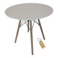 Smte-Modern Style Table Wood Leg Dining - 80cm Round With SMTE Keychain