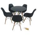 Smte-Black Chair with Black table withSmte Keychain-Set with 5Chair