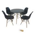 Smte-Black Chair with Black table withSmte Keychain-Set with 4 Chair