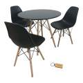 Smte-Black Chair with Black table withSmte Keychain-Set With3