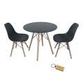 Smte-Black Chair with Black table withSmte Keychain-Set with 2 Chair