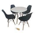 Smte-Black Chair with Black table withSmte Keychain-Set With 4
