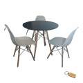 Smte-White Chair with Black table with Smte Keychain-Set With 3
