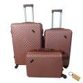 Expert 3Piece Hard Outer Shell Suitcase - Quad Wheel-G2 With SMTE Bag Tag-Salmon Rose