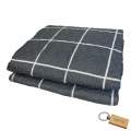 Premium Plane Bedspread: Elevate Your Bedroom with Timeless+SMTE Keyring-Two Tone White Line on Grey