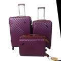 Expert 3Piece Hard Outer Shell Suitcase - Quad Wheel-G2 With SMTE Bag Tag-Purple
